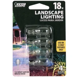 Feit 18 W T5 Landscape and Low Voltage Incandescent Bulb Wedge Soft White 4 pk