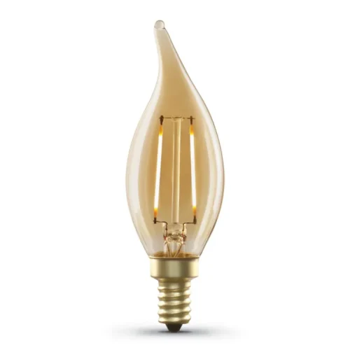 Feit CA10 (Flame Tip) E12 (Candelabra) LED Bulb Amber 40 Watt Equivalence 1 pk