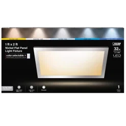 Feit EDGELIT 1 in. H X 12 in. W X 23.8 in. L Brushed Nickel White LED Flat Panel Light Fixture
