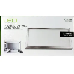 Feit EDGELIT 1 in. H X 12 in. W X 23.8 in. L Brushed Nickel White LED Flat Panel Light Fixture