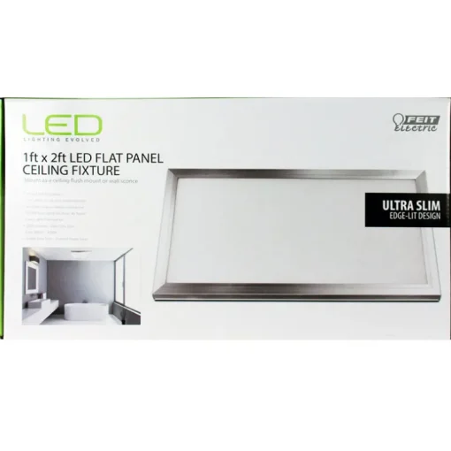 Feit EDGELIT 1 in. H X 12 in. W X 23.8 in. L Brushed Nickel White LED Flat Panel Light Fixture
