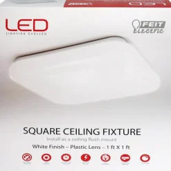 Feit Electric 12 in. W x 12 in. L White LED Ceiling Light Fixture
