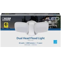 Feit Electric 120 V 28 W 5000K 2000 Lumens Dusk to Dawn Hardwired LED White Security Floodlight