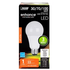 FEIT Electric 16 watts A30 Three Way Bulb LED Bulb 500/1050/1600 lumens Soft White A-Line 30/70/100 Watt Equivalence