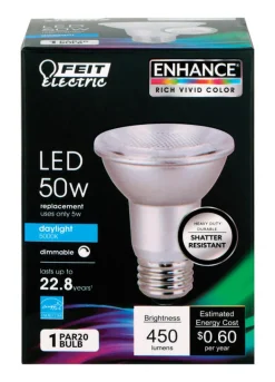 FEIT Electric 5 watts PAR20 LED Bulb 450 lumens Daylight Floodlight 50 Watt Equivalence