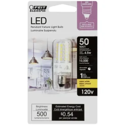Feit Electric Clear Warm White Mini Candelabra E11 Dimmable LED Bulb 4.5W 3000K 120V