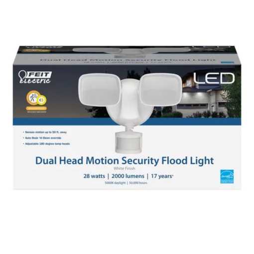 Feit Electric Motion-Sensing Hardwired LED White Security Floodlight