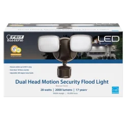 Feit Electric Motion-Sensing Hardwired LED Bronze Security Floodlight