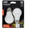 Feit Enhance A15 E26 (Medium) Filament LED Bulb Soft White 60 Watt Equivalence 2 pk