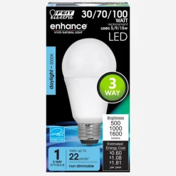 Feit Enhance A19 E26 (Medium) LED Bulb Daylight 30/70/100 Watt Equivalence 1 pk
