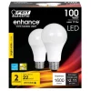 Feit Enhance A19 E26 (Medium) LED Bulb Bright White 100 Watt Equivalence 2 pk