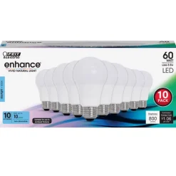 Feit Enhance A19 E26 (Medium) LED Bulb Daylight 60 Watt Equivalence 10 pk