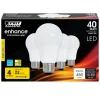 Feit Enhance A19 E26 (Medium) LED Bulb Bright White 40 Watt Equivalence 4 pk