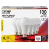 Feit Enhance A19 E26 (Medium) LED Bulb Bright White 100 Watt Equivalence 6 pk