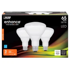 Feit Enhance BR30 E26 (Medium) LED Bulb Soft White 65 Watt Equivalence 3 pk