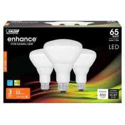 Feit Enhance BR30 E26 (Medium) LED Bulb Soft White 65 Watt Equivalence 3 pk