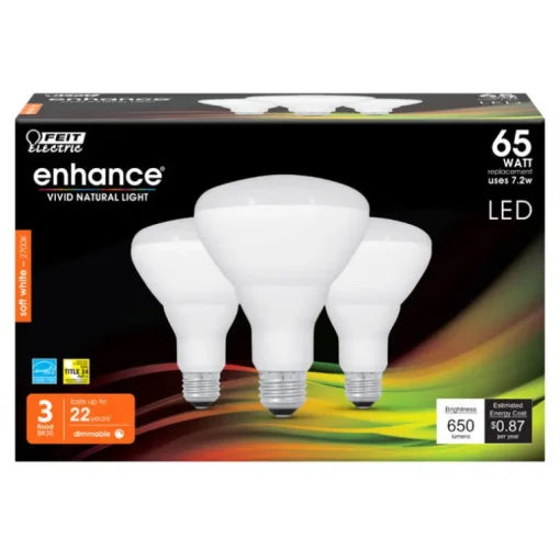 Feit Enhance BR30 E26 (Medium) LED Bulb Soft White 65 Watt Equivalence 3 pk