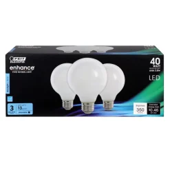 Feit Enhance G25 E26 (Medium) Filament LED Bulb Daylight 40 Watt Equivalence 3 pk