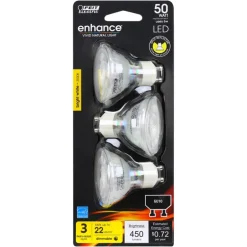 Feit Enhance MR16 GU10 LED Bulb Bright White 50 Watt Equivalence 3 pk