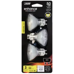 Feit Enhance MR16 GU10 LED Bulb Bright White 50 Watt Equivalence 3 pk
