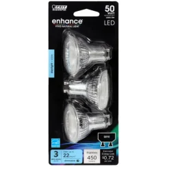 Feit Enhance MR16 GU10 LED Bulb Daylight 50 Watt Equivalence 3 pk