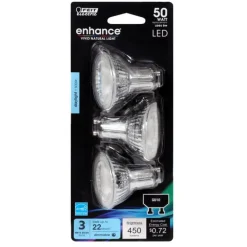 Feit Enhance MR16 GU10 LED Bulb Daylight 50 Watt Equivalence 3 pk