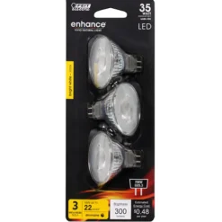 Feit Enhance MR16 GU5.3 LED Bulb Bright White 35 Watt Equivalence 3 pk