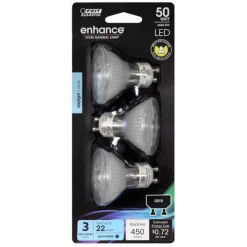 Feit Enhance MR16 GU10 LED Bulb Daylight 50 Watt Equivalence 3 pk