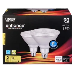 Feit Enhance PAR38 E26 (Medium) LED Bulb Bright White 90 Watt Equivalence 2 pk