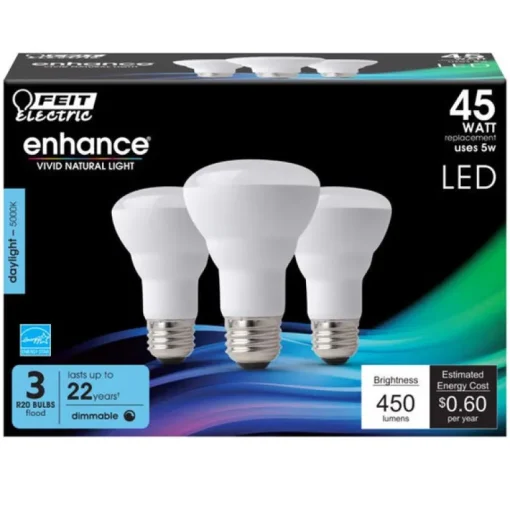 Feit Enhance R20 E26 (Medium) LED Bulb Daylight 45 Watt Equivalence 3 pk