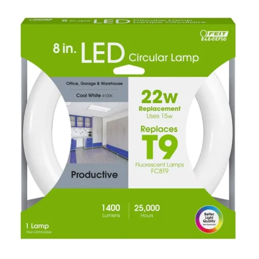 Feit Plug & Play T9 Cool White 8 in. G10Q Circular LED Bulb 22 Watt Equivalence 1 pk