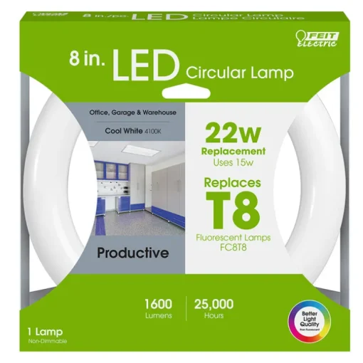 Feit Plug & Play T9 Cool White 8 in. G10Q Circular LED Bulb 22 Watt Equivalence 1 pk