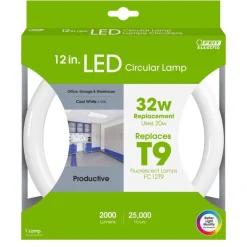 Feit Plug & Play T9 Cool White 12 in. G10Q Circular LED Bulb 32 Watt Equivalence 1 pk