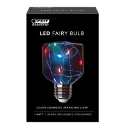 Feit Square E26 (Medium) LED Bulb Multi-Colored 1 Watt Equivalence 1 pk