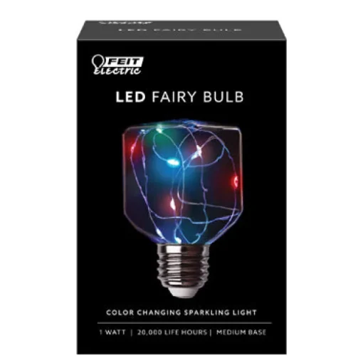 Feit Square E26 (Medium) LED Bulb Multi-Colored 1 Watt Equivalence 1 pk