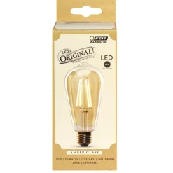 Feit ST19 E26 (Medium) Filament LED Bulb Amber Soft White 60 Watt Equivalence 1 pk
