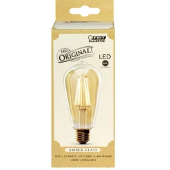 Feit ST19 E26 (Medium) Filament LED Bulb Amber Soft White 60 Watt Equivalence 1 pk