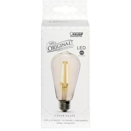 Feit ST19 E26 (Medium) LED Bulb Soft White 60 Watt Equivalence 1 pk