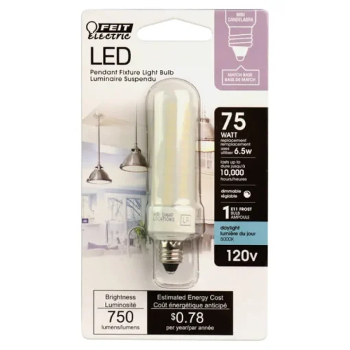 Feit T4 E11 LED Bulb Daylight 75 Watt Equivalence 1 pk