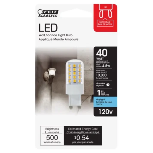 Feit T4 G9 LED Bulb Daylight 40 Watt Equivalence 1 pk