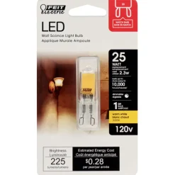 Feit T4 G9 LED Bulb Warm White 25 Watt Equivalence 1 pk