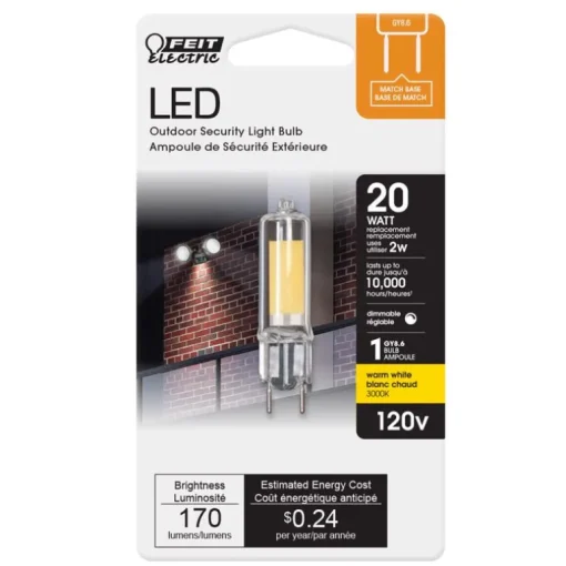 Feit T4 GY8.6 LED Bulb Warm White 20 Watt Equivalence 1 pk