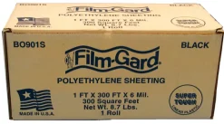 Film-Gard Plastic Sheeting 6 mil X 1 ft. W X 300 ft. L Polyethylene Black