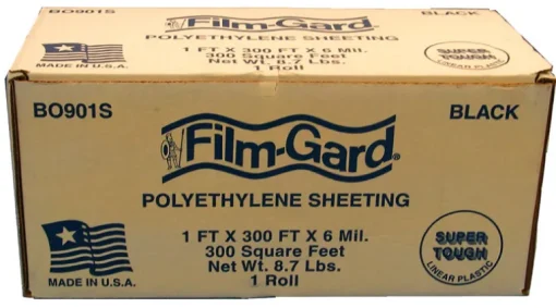 Film-Gard Plastic Sheeting 6 mil X 1 ft. W X 300 ft. L Polyethylene Black