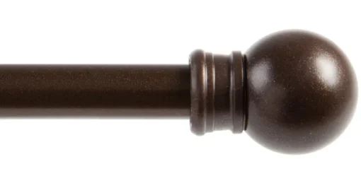 Fiona Cafe Curtain Rod, Bronze, 48 to 84-In.