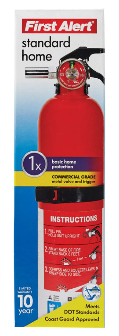 First Alert 2-1/2 lb Fire Extinguisher For Household OSHA/US Coast Guard Agency Approval (Pack of 4)
