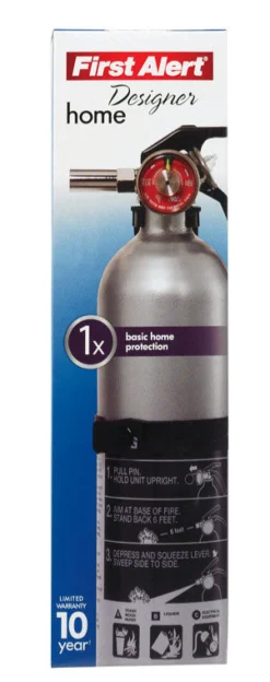 First Alert Designer Fire Extinguisher for Household OSHA/US Coast Guard Agency Approval (Pack of 4)