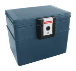First Alert Steel Gray Key Lock Waterproof File Chest 0.62 cu. ft. Capacity, 13 H x 16.25 W in.