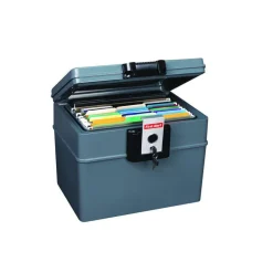 First Alert Steel Gray Key Lock Waterproof File Chest 0.62 cu. ft. Capacity, 13 H x 16.25 W in.