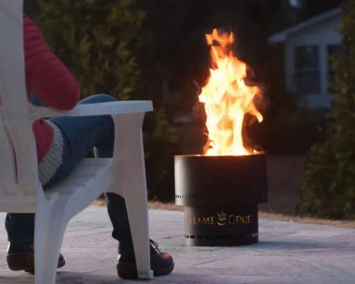 Flame Genie Steel Portable Cylindrical Open Fire Pit 12.5 H x 13.5 W x 12.5 D in.